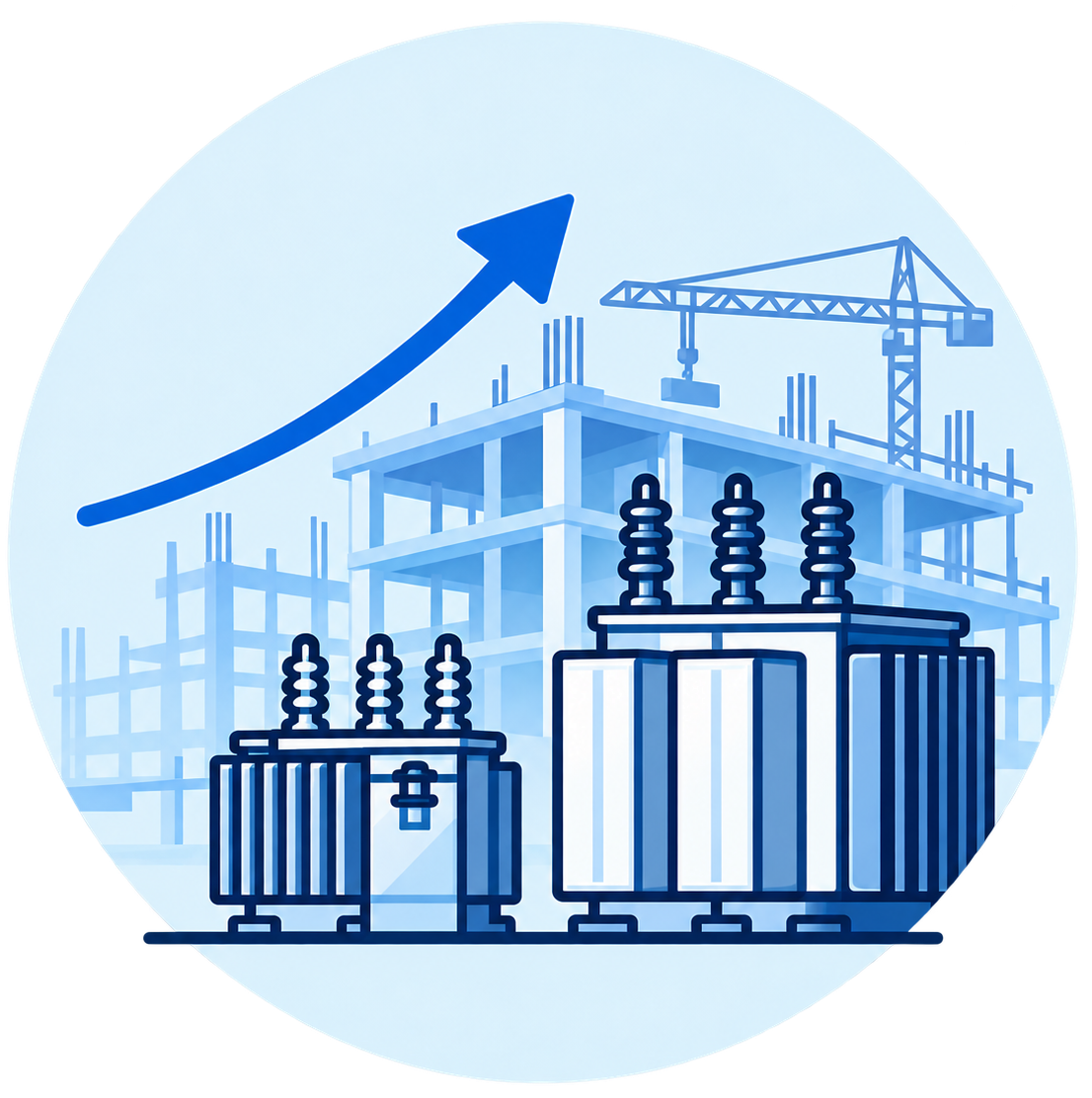 New construction electrical power system and transformer installation