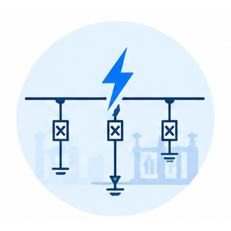 Electrical short-circuit analysis diagram